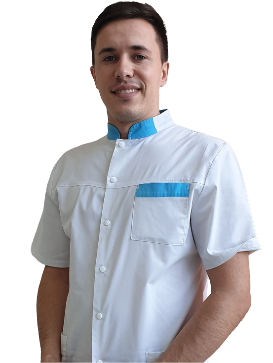 portrait image of doctor borislav popov with white shirt